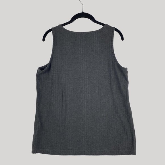 Lily Morgan Tank Top Womens Large Stretch Pullover Gray Sleeveless - Picture 2 of 9